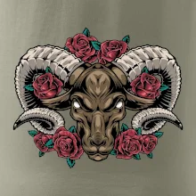 Hlava barana s ružami Hlava barana s ružami