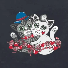 Mačky v objatí (Pecka design)