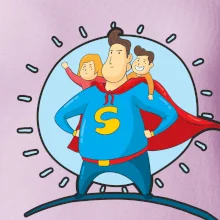 Táta superman - dievča a chlapec Táta superman - dievča a chlapec