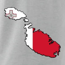 Mapa Malta s vlajkou