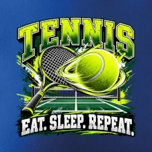 Tenisová raketa a míček eat sleep repeat