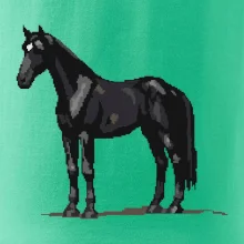 Čierny kôň pixel