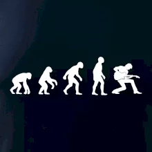 Evolúcia gitarista - kľačiaci