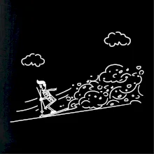 Kreslený lyžiar na horách