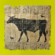 Egyptské hieroglyfy krava