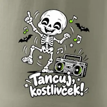 Tancuj kostlivček s boomboxom
