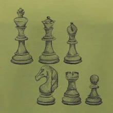 Šachové figúrky kreslené