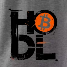 Hodl velký nápis a logo BTC