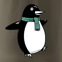 Tučniak so zeleným šálom