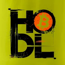 Hodl velký nápis a logo BTC