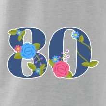 Kvetinové číslo kreslené - 80