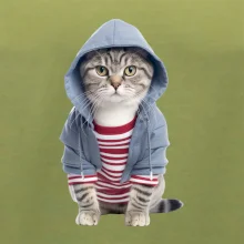 Mačka v pruhovanom triku