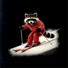 Mýval na lyžiach - fotka