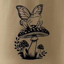 Goblincore čierna huba so žabou