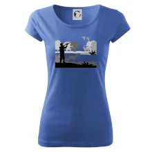 Lovec a stavač v lese