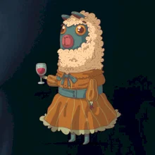 Alpaka s vínom žena Alpaka s vínom žena