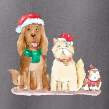 Veselé vianoce - pes, škrečok a mačka