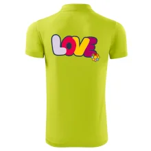 Love nápis s kvetinou