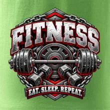 Fitness činka a závažia eat sleep repeat