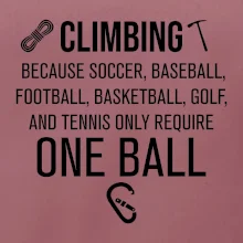 Climbing beacause one ball