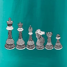 Šachové figúrky v rade - kreslené