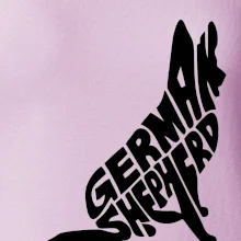 Nemecký ovčiak sediaci napis