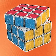 Rubikova kocka kreslená