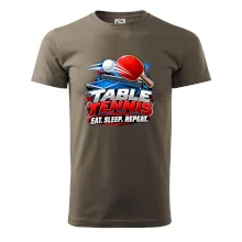Stolní tenis pálka a míček eat sleep repeat
