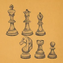 Šachové figúrky kreslené