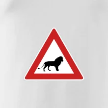 Dopravná značka - Pozor lev Dopravná značka - Pozor lev