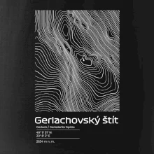 Gerlachovský štít - vrstevnice v obdĺžniku