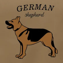 Nemecký ovčiak - hnedý s nápisom