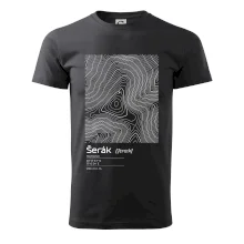 Šerák - vrstevnice v obdĺžniku