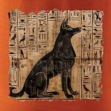 Egyptské hieroglyfy pes
