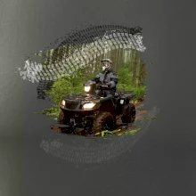ATV štvorkolka v lese ATV štvorkolka v lese