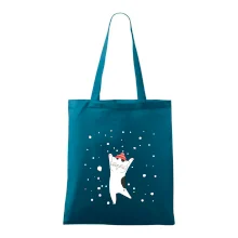 Veselá mačka v zimnej čiapke