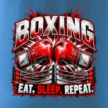 Boxerské rukavice v ringu eat sleep repeat