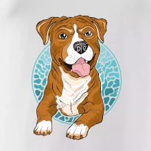 Americký staford kreslený v koliesku (Pecka design)