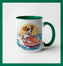 Jack russell teriér na vodnom skútri