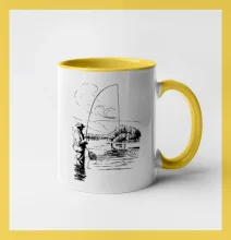 Kreslený rybár s podberákom