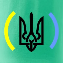 Ukrajina trojzubec s farbami