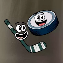 Parové tričko - Puk a hokejka