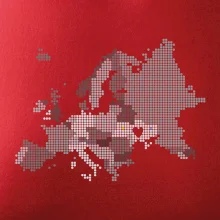 Mapa Európy - srdce v Ukrajine