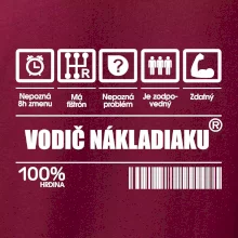 Čiarový kód - Vodič nákladiaku