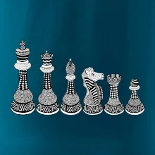 Šachové figúrky v rade - kreslené