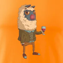 Alpaka s vínom muž