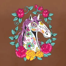 Kôň farebný s kvetinami