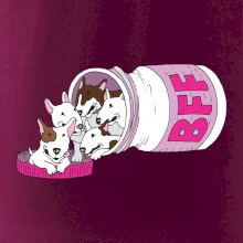 Bullterrier Friends Forever ružové (Pecka design)