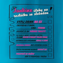 Tričko na rozlúčku s úlohami vpredu