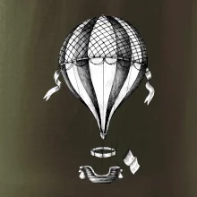 Teplovzdušný balón kreslený